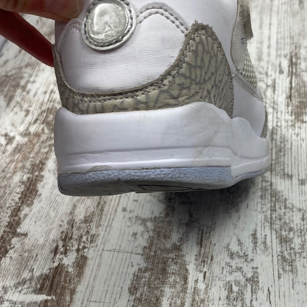 Jordan Spizike Low PS White Gray Silver Elephant Print Retro Sneakers Kids 3Y - Picture 13 of 15